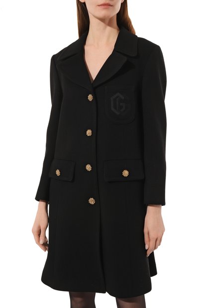 Шерстяное пальто GUCCI черного цвета по цене 476500 руб., арт. 657054 ZAG3M, фото 3 Шерстяное пальто GUCCI, арт. 657054 ZAG3M, фото 3