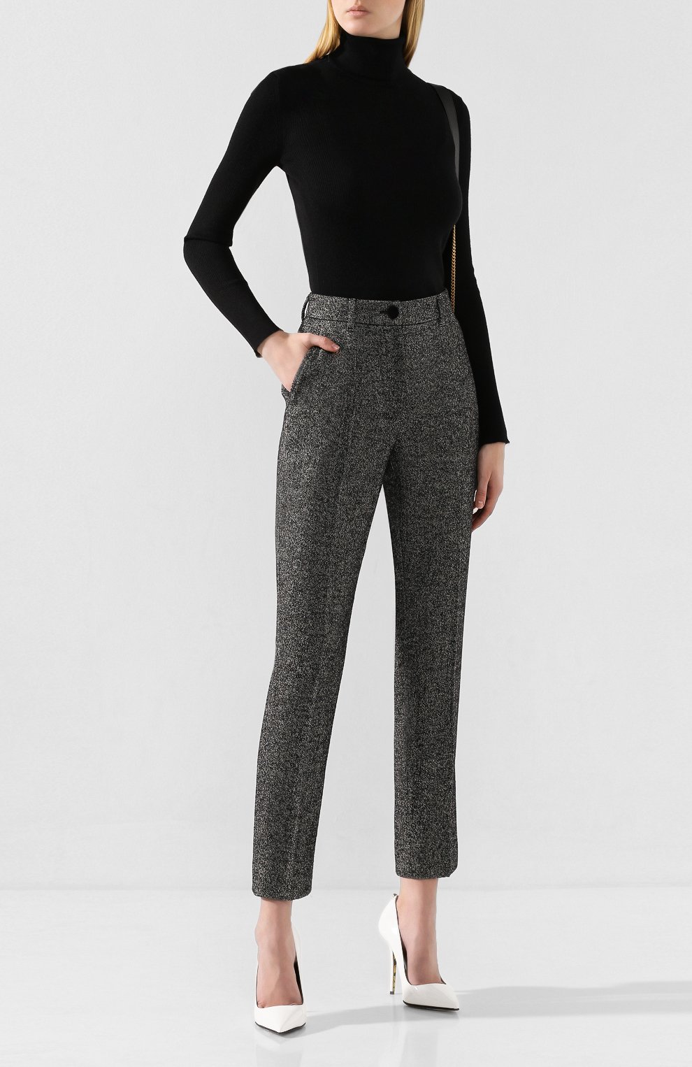 Шерстяные брюки DOLCE & GABBANA, арт. FTAM2T/FMRAX, фото 2