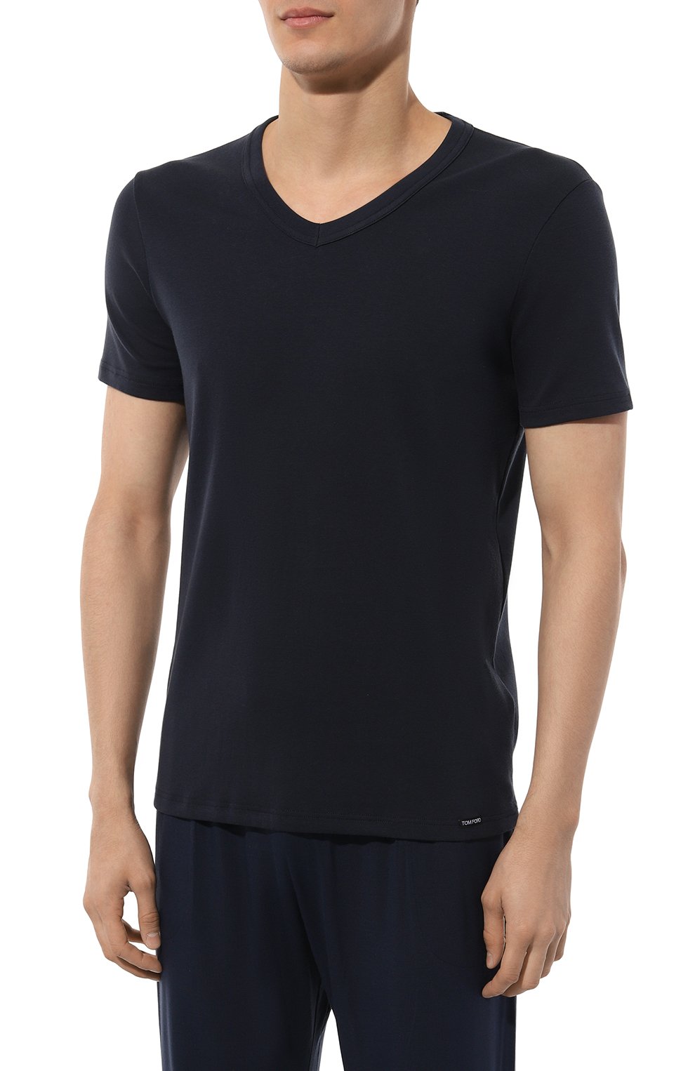 Хлопковая футболка TOM FORD темно-синего цвета по цене 19600 руб., арт. T4M09104, фото 3 Хлопковая футболка TOM FORD, арт. T4M09104, фото 3