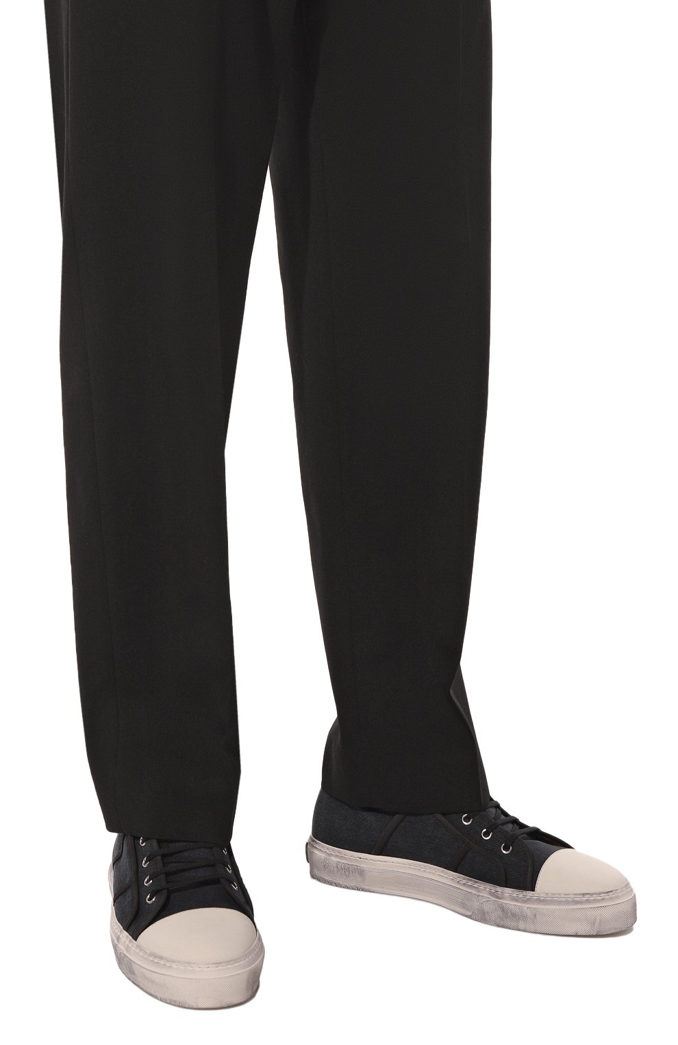 Комбинированные кеды DOLCE & GABBANA темно-синего цвета по цене 66000 руб., арт. CS2195/AK482, фото 3 Комбинированные кеды DOLCE & GABBANA, арт. CS2195/AK482, фото 3