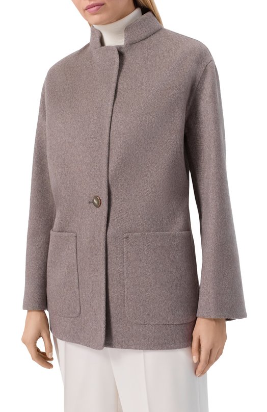 Кашемировое полупальто Agnona TF1005E/D7028E Бежевый  TF1005E/D7028E Фото 3