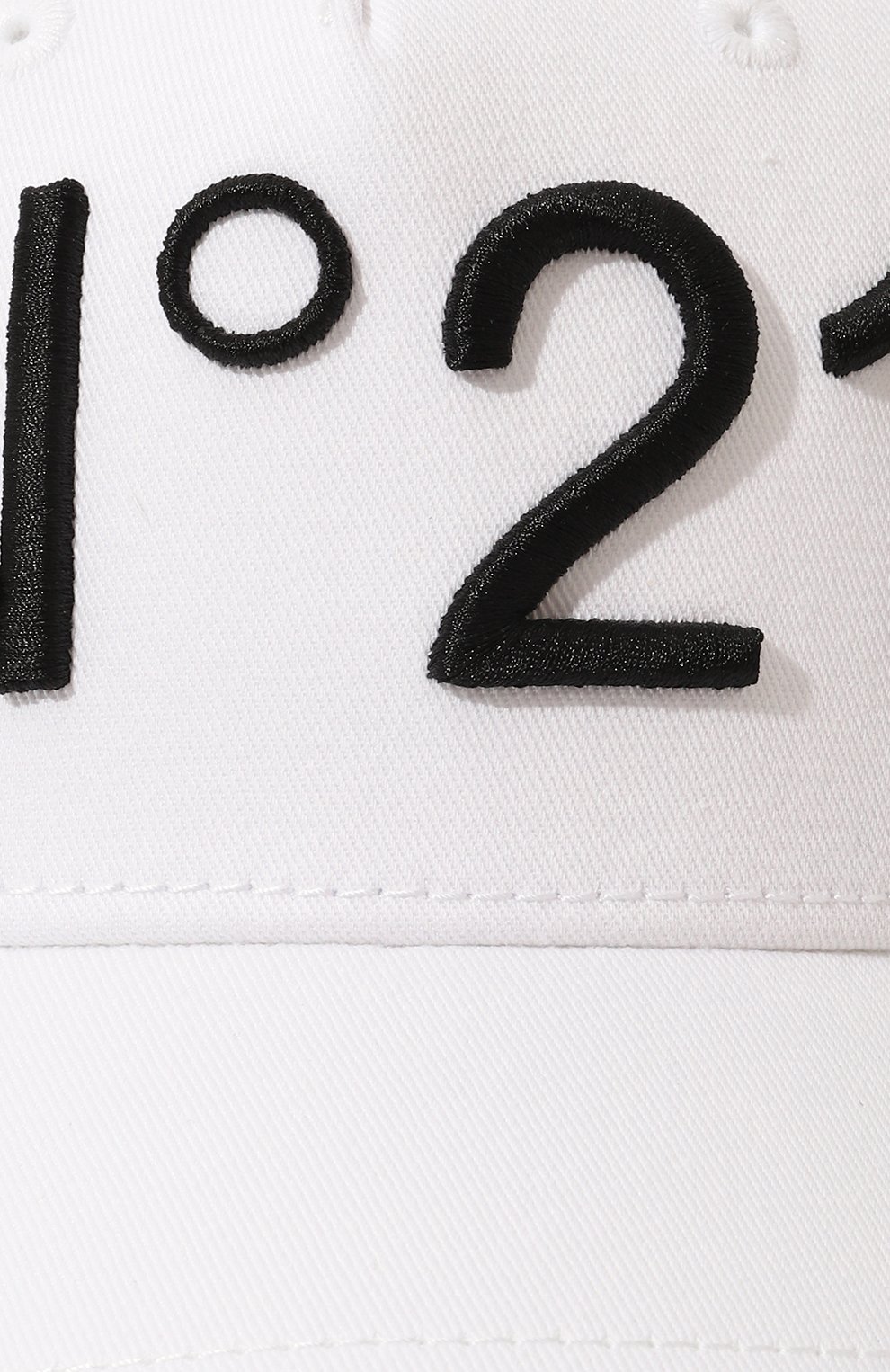 Хлопковая бейсболка N21 белого цвета по цене 6390 руб., арт. N2143F/N0041, фото 3 Хлопковая бейсболка N21, арт. N2143F/N0041, фото 3