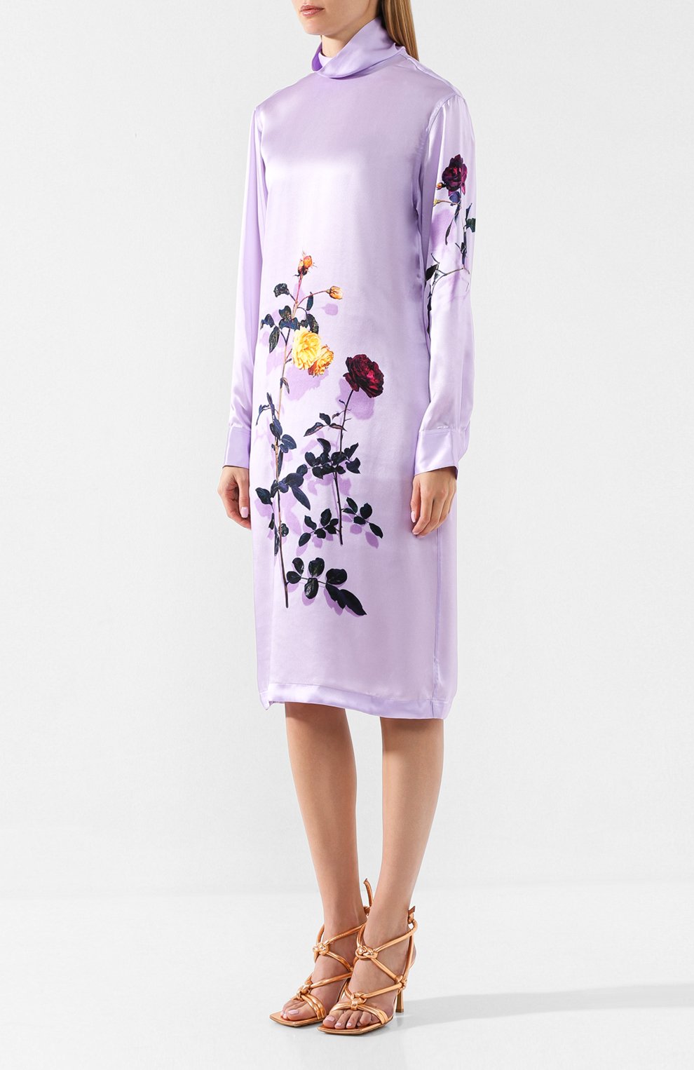 Шелковое платье DRIES VAN NOTEN фиолетового цвета по цене 76250 руб., арт. 192-11076-8407, фото 3 Шелковое платье DRIES VAN NOTEN, арт. 192-11076-8407, фото 3