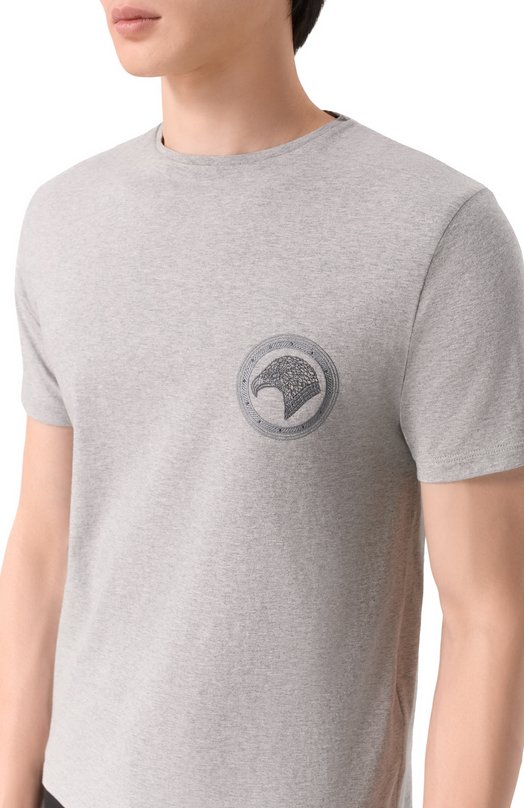 Хлопковая футболка Stefano Ricci MNI42H0020/803C0 Серый  MNI42H0020/803C0 Фото 5