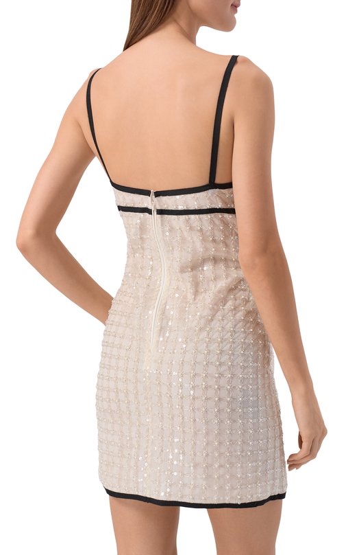 Платье с отделкой пайетками и бисером Elie Saab D1005AR26/TU023 Кремовый  D1005AR26/TU023 Фото 3