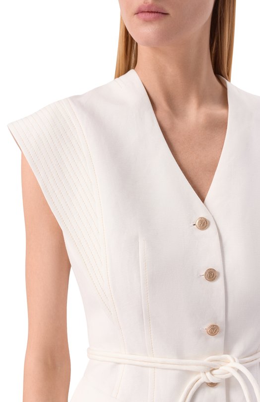 Жилет изо льна и вискозы Freeage WS26.VS027.2070.100 Белый  WS26.VS027.2070.100 Фото 5