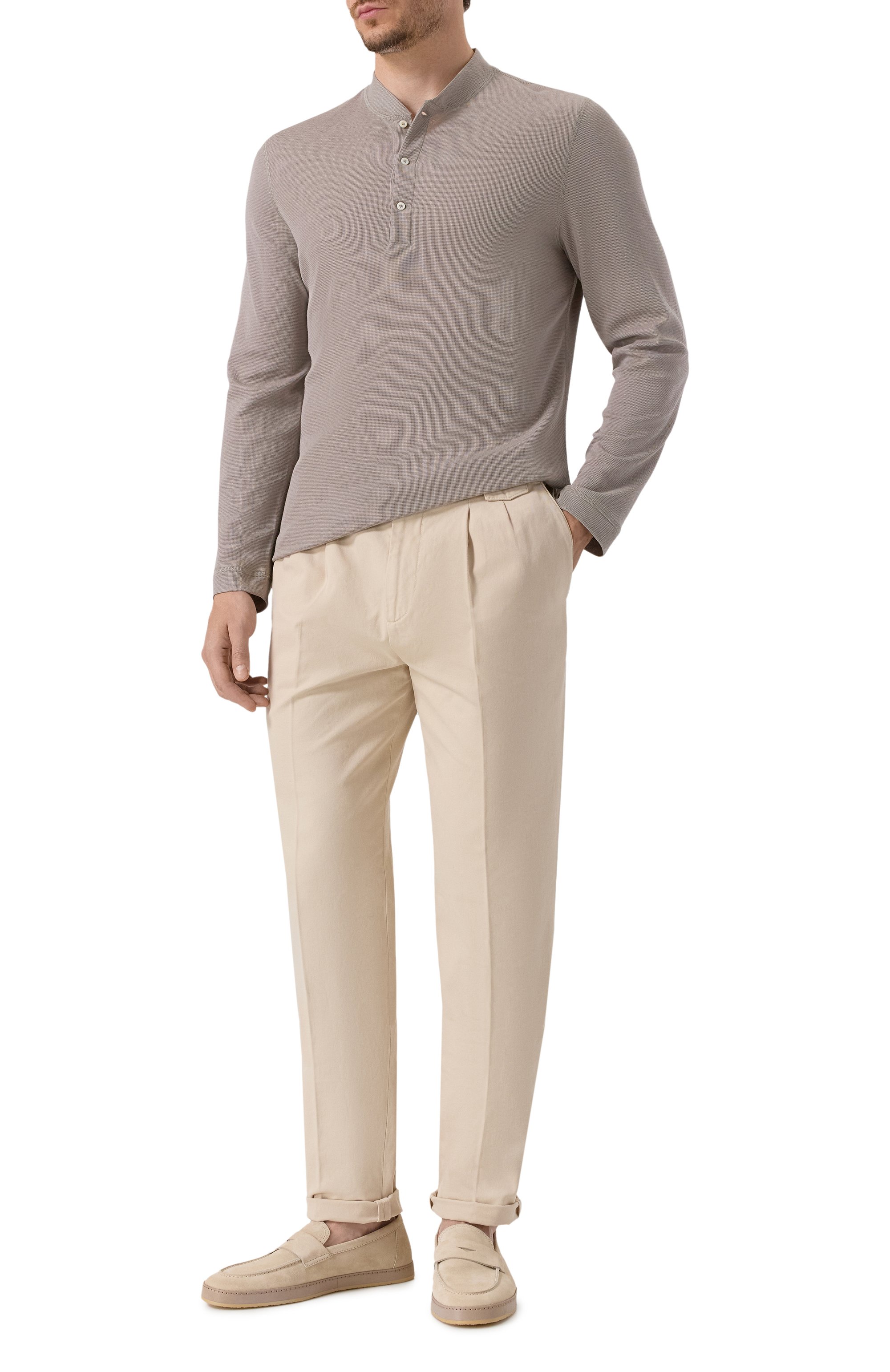 Лонгслив-хенли из хлопка и шелка BRUNELLO CUCINELLI, арт. MW8661365, фото 2