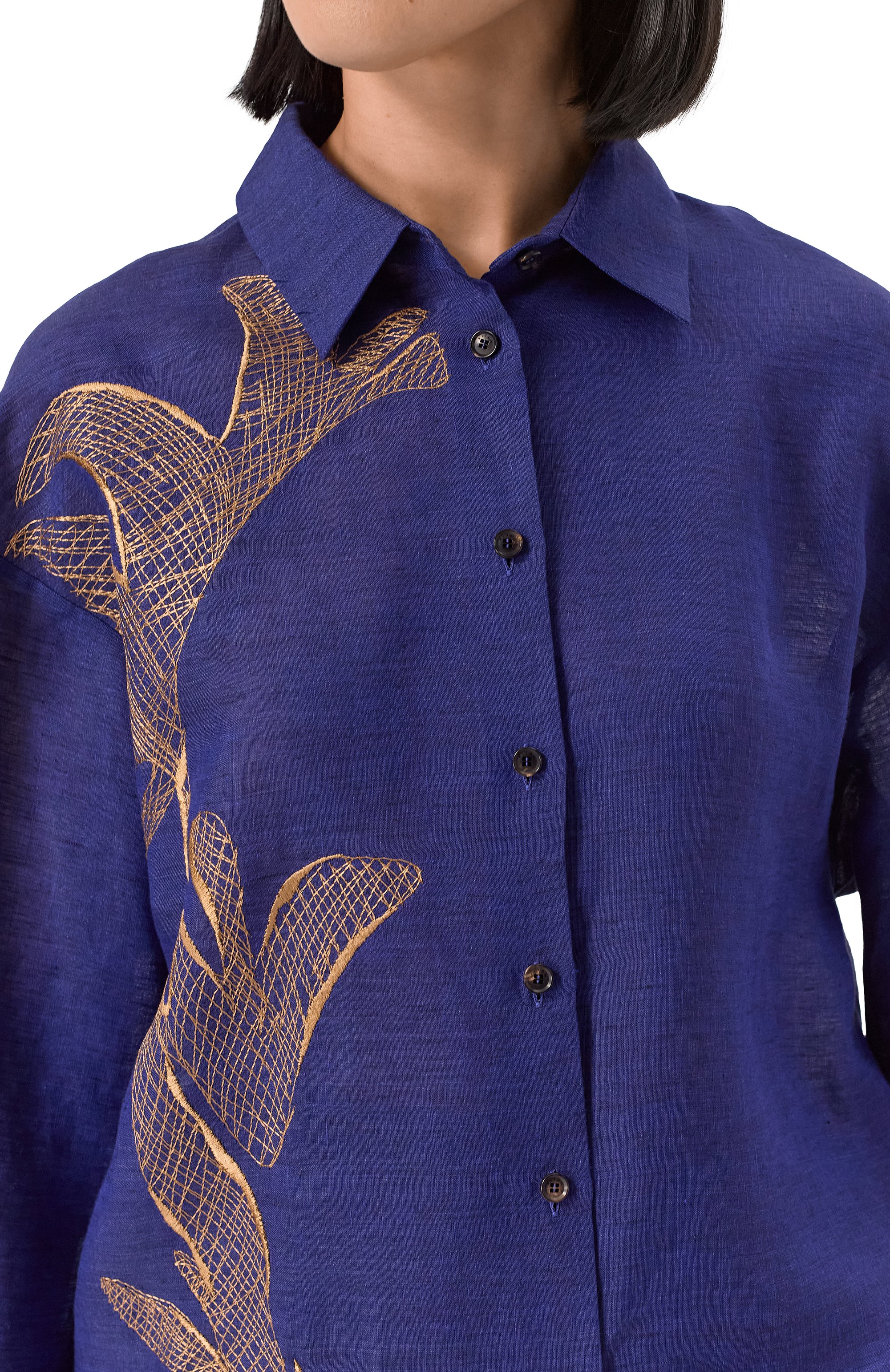 Льняная рубашка KITON, арт. D59432K0999E01, фото 5