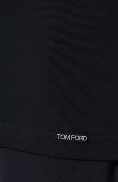 Мужская хлопковая футболка TOM FORD темно-синего цвета, арт. T4M08104 | Фото 5 (Кросс-КТ: домашняя одежда; Рукава: Короткие; Длина (для топов): Стандартные; Материал сплава: Проставлено; Материал внешний: Хлопок; Драгоценные камни: Проставлено)