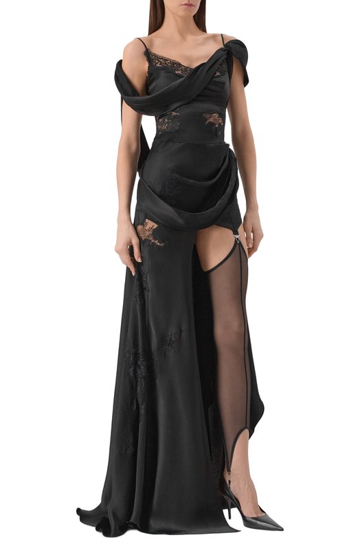 Атласное платье Daniil Antsiferov DA_3175B Чёрный  DA_3175B Фото 2