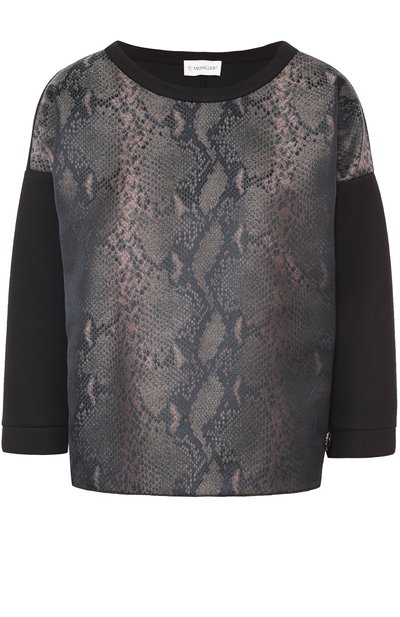 Женский топ с укороченным рукавом и змеиной отделкой MONCLER, арт. B2-093-80551-00-57464