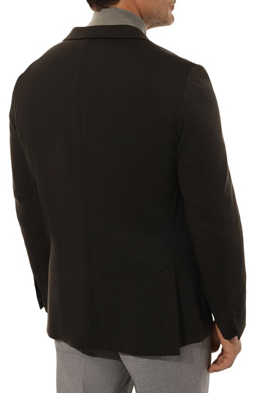 Пиджак из шерсти и хлопка Corneliani 93X523-9318800 Хаки  93X523-9318800 Фото 6