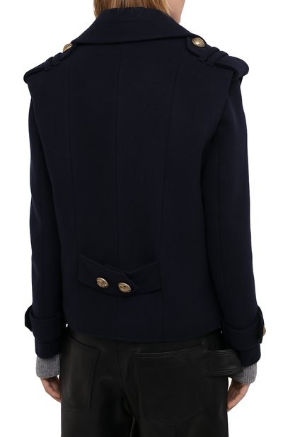 Шерстяное пальто BALMAIN темно-синего цвета по цене 142500 руб., арт. UF19495/W006, фото 4 Шерстяное пальто BALMAIN, арт. UF19495/W006, фото 4