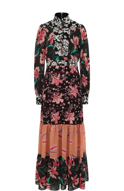 Приталенное платье-макси с воротником-стойкой и принтом GUCCI, арт. 475300/ZJP26, фото 1