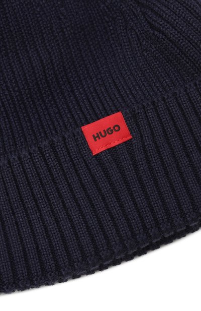 Шапка HUGO темно-синего цвета по цене 6995 руб., арт. 50551267, фото 3 Шапка HUGO, арт. 50551267, фото 3