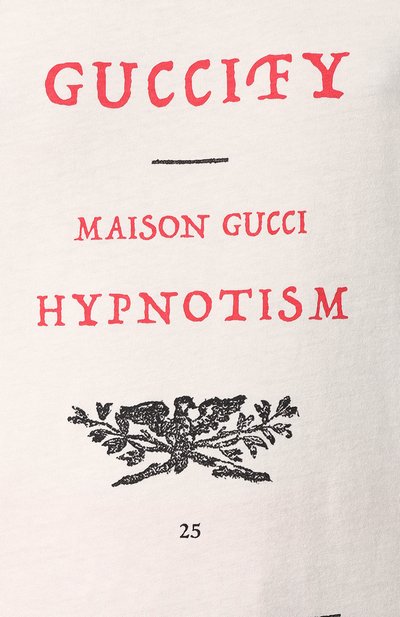 Хлопковая футболка с круглым вырезом и принтом GUCCI, арт. 492347/X3N38, фото 5