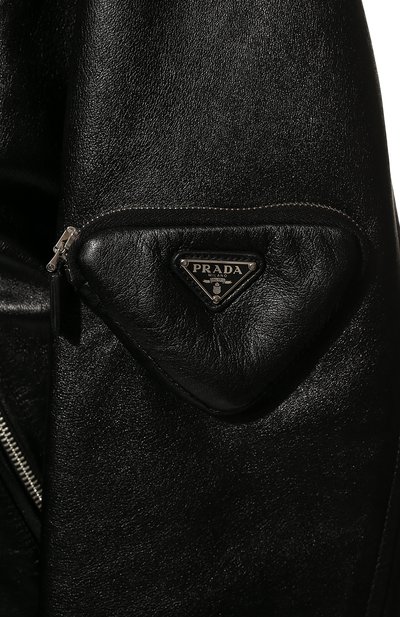 Кожаная куртка PRADA черного цвета по цене 530000 руб., арт. 58A081-1ZFE-F0002, фото 5 Кожаная куртка PRADA, арт. 58A081-1ZFE-F0002, фото 5