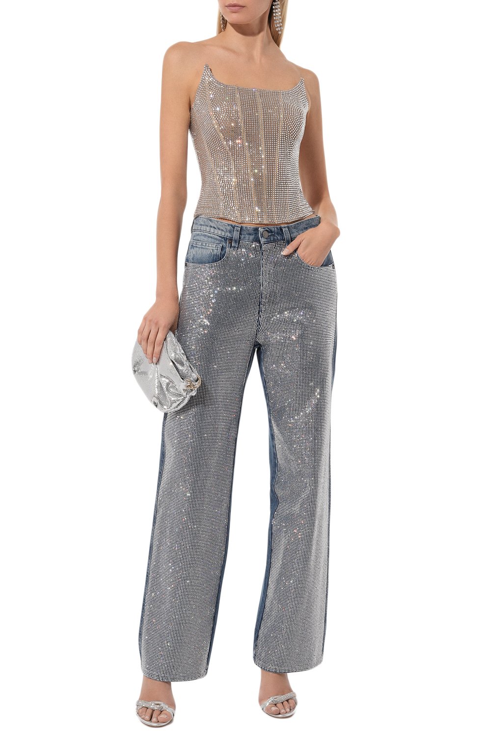 Джинсы с отделкой стразами GIUSEPPE DI MORABITO, арт. 03PFDNP043FC 03330, фото 2