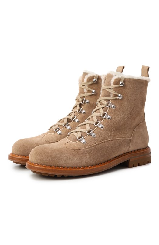 Замшевые ботинки Kiton D58812N0113609 Бежевый D58812N0113609