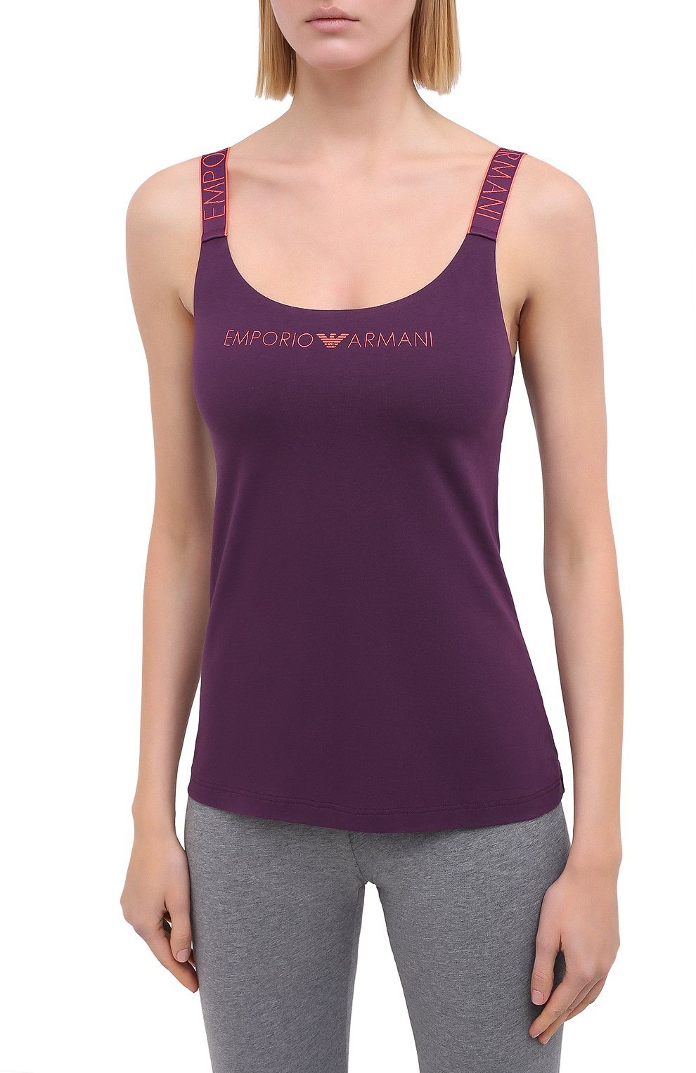 Хлопковая майка EMPORIO ARMANI бордового цвета по цене 7500 руб., арт. 164237/0A317, фото 3 Хлопковая майка EMPORIO ARMANI, арт. 164237/0A317, фото 3