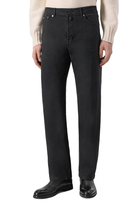 Хлопковые брюки Kiton UPNJS1K0602H03 Чёрный  UPNJS1K0602H03 Фото 3