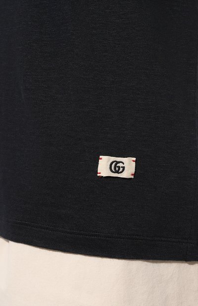 Льняная футболка GUCCI темно-синего цвета по цене 69120 руб., арт. 650083 XJC6N, фото 5 Льняная футболка GUCCI, арт. 650083 XJC6N, фото 5