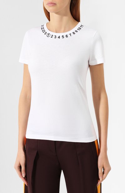 Хлопковая футболка MAISON MARGIELA белого цвета по цене 23050 руб., арт. S51GC0434/S23525, фото 3 Хлопковая футболка MAISON MARGIELA, арт. S51GC0434/S23525, фото 3