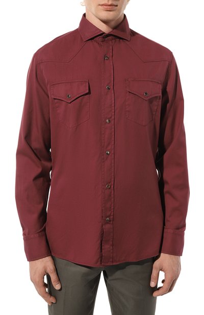 Хлопковая рубашка BRUNELLO CUCINELLI, арт. MM628B2152, фото 3