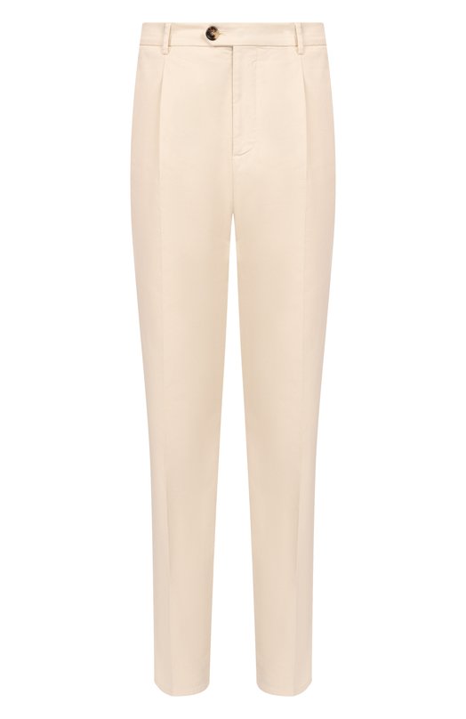 Хлопковые брюки Brunello Cucinelli M289LE1450 Кремовый M289LE1450