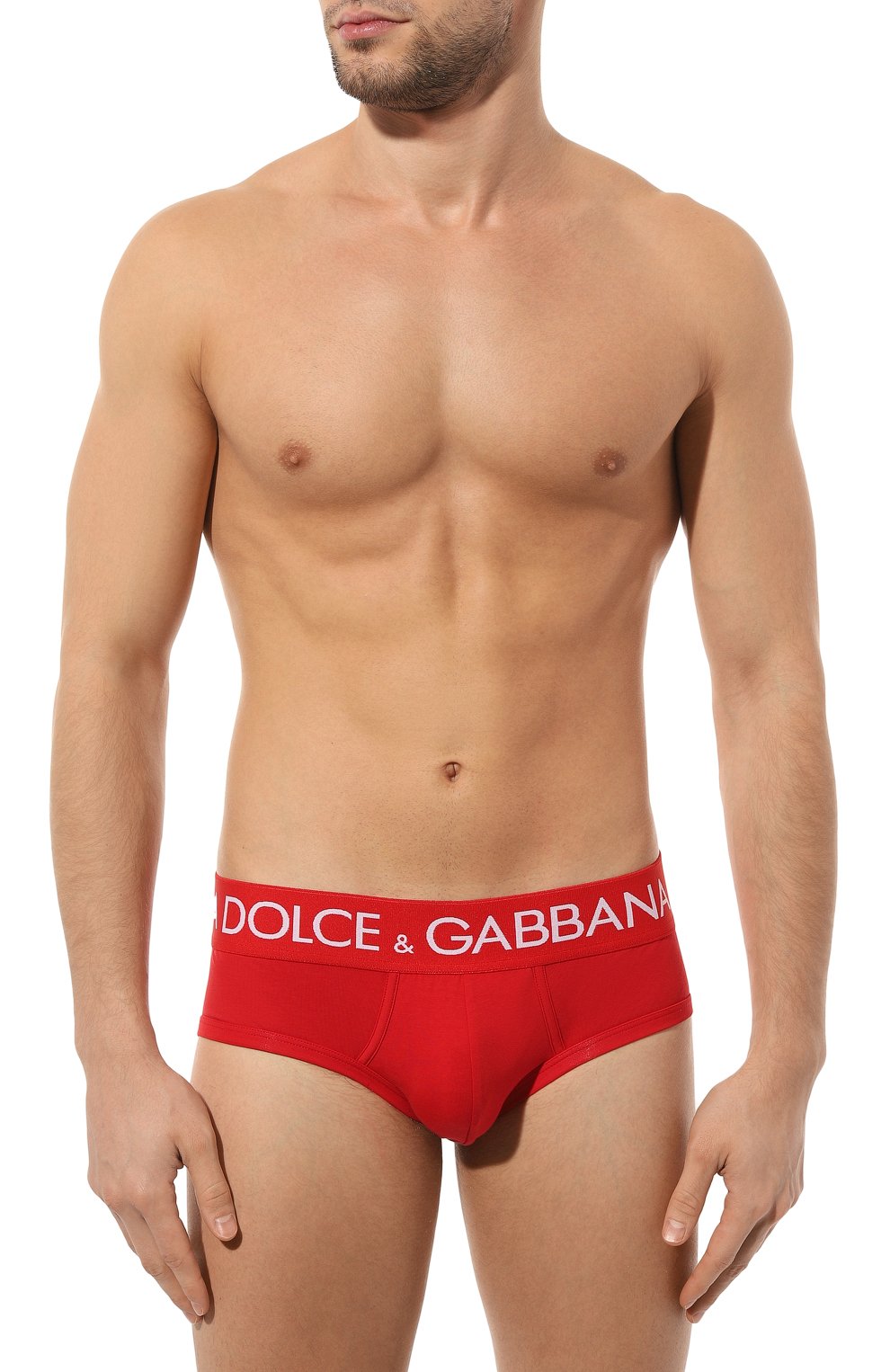 Хлопковые брифы DOLCE & GABBANA красного цвета по цене 7370 руб., арт. M3E04J/FUEB0, фото 2 Хлопковые брифы DOLCE & GABBANA, арт. M3E04J/FUEB0, фото 2
