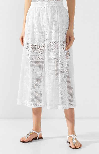 Хлопковые брюки DOLCE & GABBANA белого цвета по цене 93900 руб., арт. FTBDRZ/HHMBC, фото 3 Хлопковые брюки DOLCE & GABBANA, арт. FTBDRZ/HHMBC, фото 3