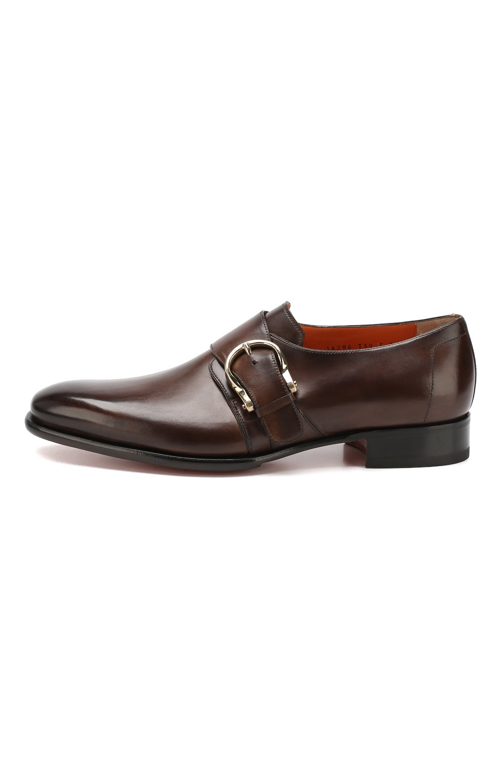 Кожаные монки SANTONI темно-коричневого цвета по цене 95400 руб., арт. MCLE16286BD1IVVDU35, фото 3 Кожаные монки SANTONI, арт. MCLE16286BD1IVVDU35, фото 3