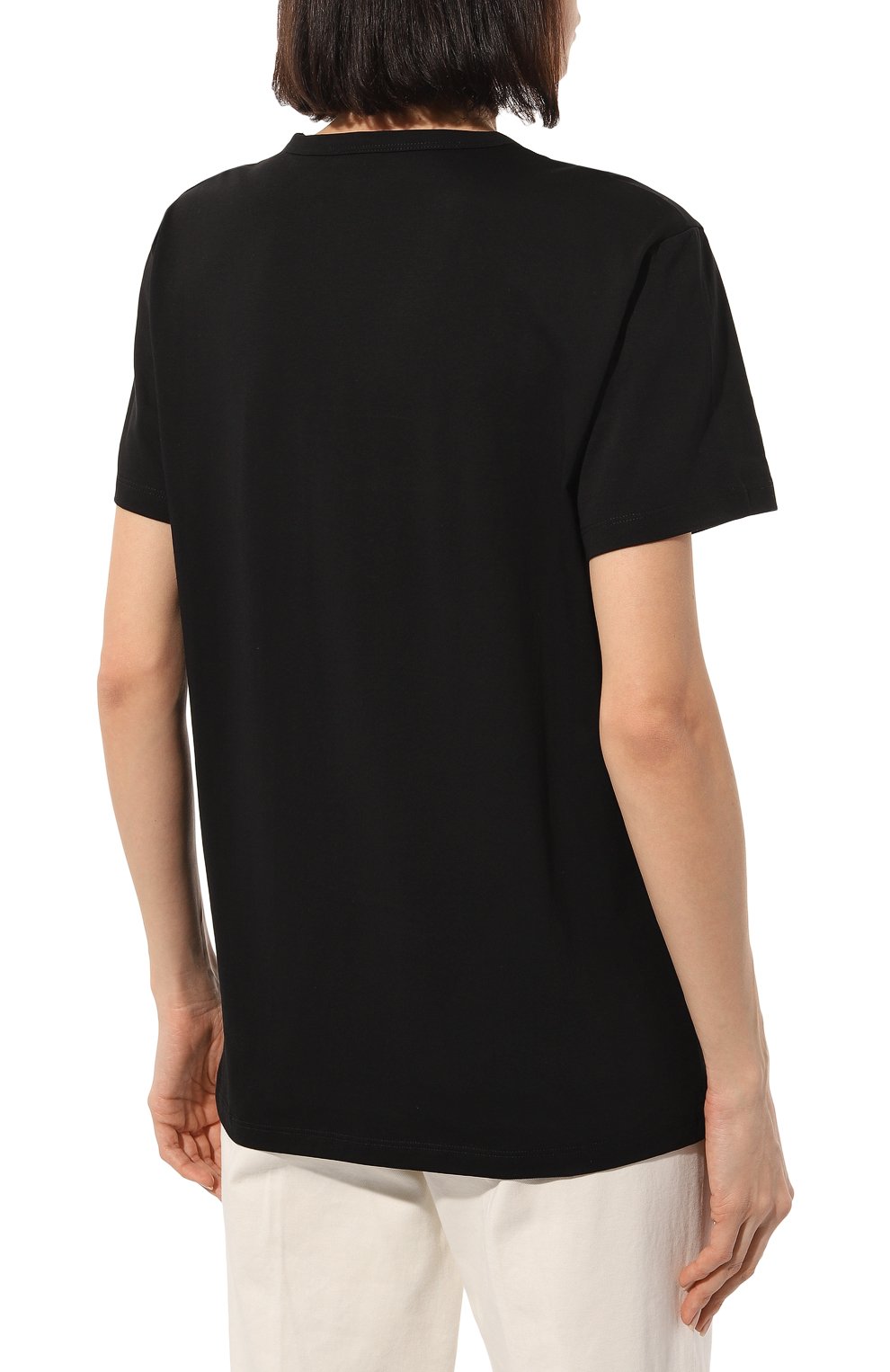 Хлопковая футболка N21 черного цвета по цене 20650 руб., арт. N2S/F051/6328, фото 4 Хлопковая футболка N21, арт. N2S/F051/6328, фото 4