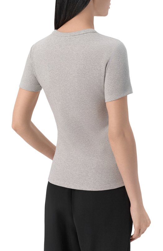 Футболка из хлопка и шелка 12 STOREEZ 137372 Серый  137372 Фото 4