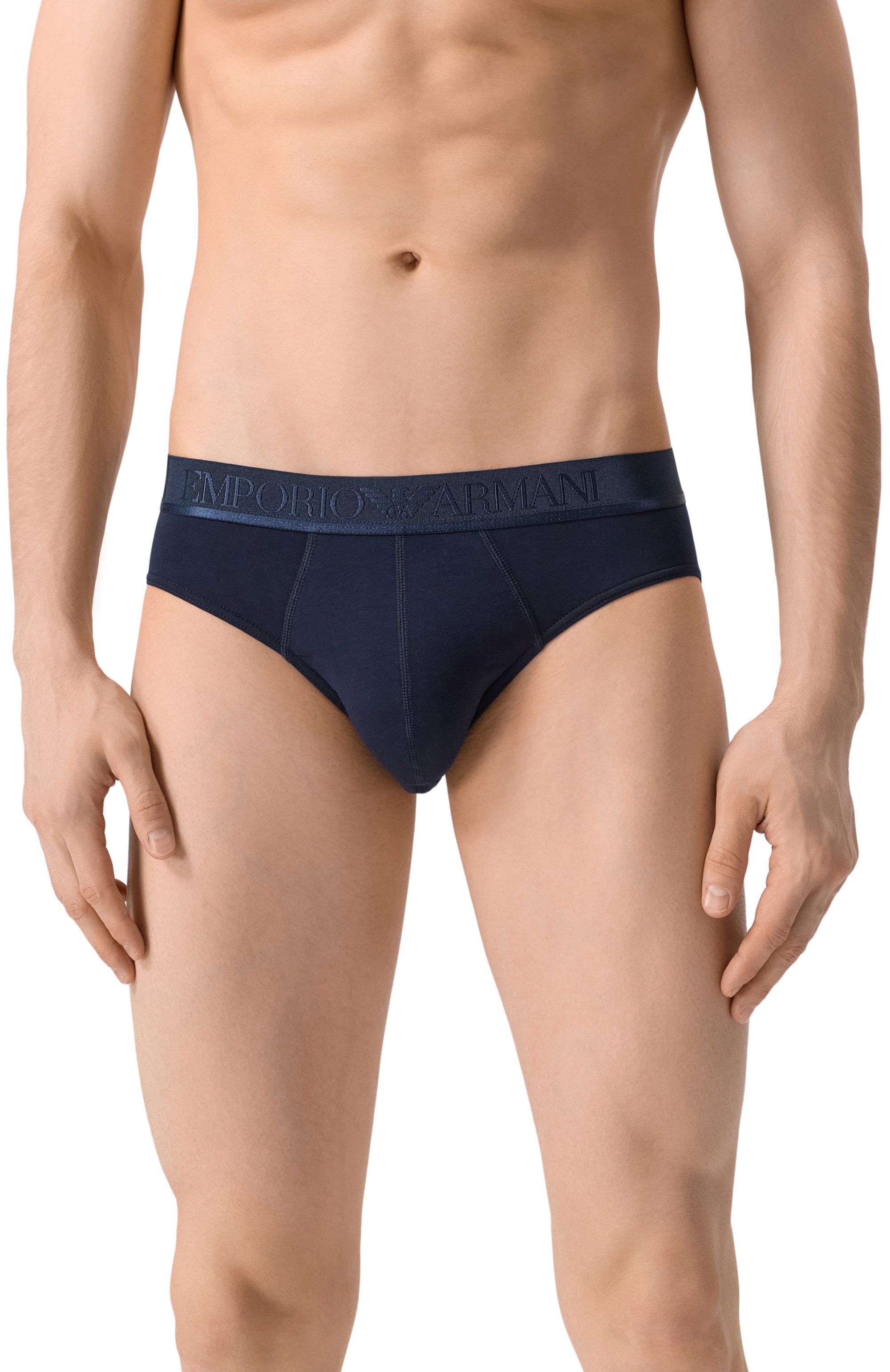 Комплект из трех брифов EMPORIO ARMANI темно-синего цвета по цене 6895 руб., арт. EM000258/AF10780, фото 2 Комплект из трех брифов EMPORIO ARMANI, арт. EM000258/AF10780, фото 2