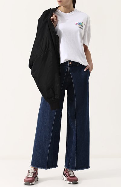 Джинсы свободного кроя со стрелками и потертостями AALTO, арт. AA-SS18-A1DE1-804, фото 2