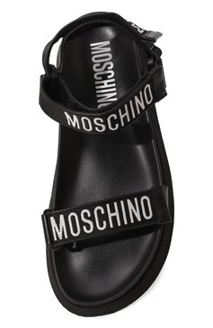 Мужские текстильные сандалии MOSCHINO черного цвета, арт. MB16024G1I/GP0 | Фото 6 (Материал внешний: Текстиль; Материал внутренний: Натуральная кожа, Текстиль; Материал сплава: Проставлено; Нос: Не проставлено)