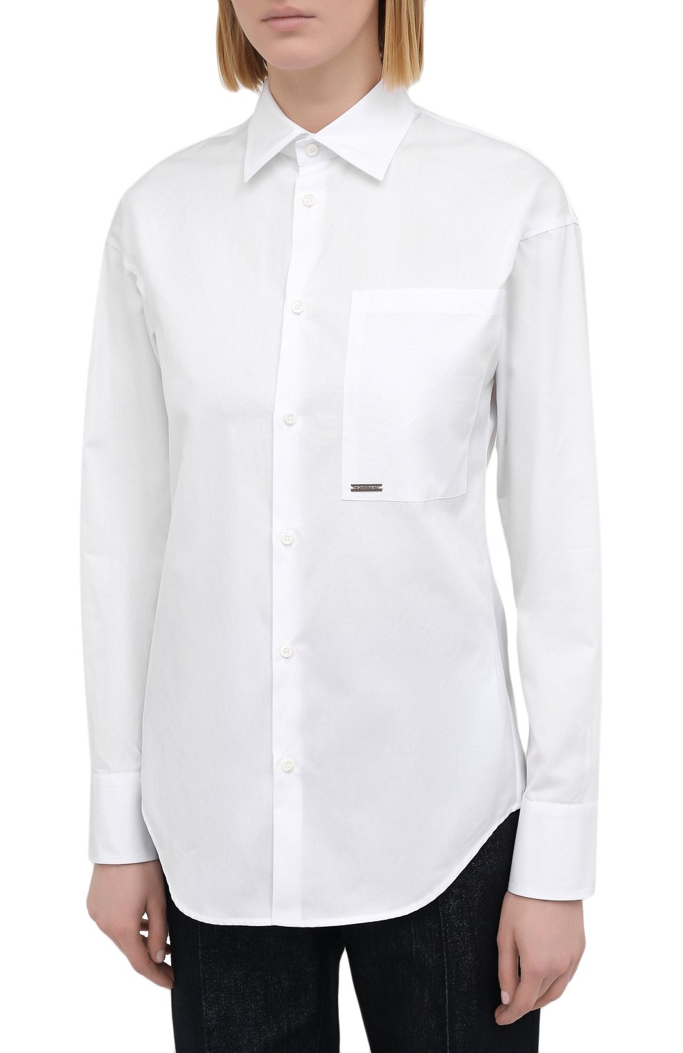 Хлопковая рубашка DSQUARED2 белого цвета по цене 33400 руб., арт. S75DL0759/S36275, фото 3 Хлопковая рубашка DSQUARED2, арт. S75DL0759/S36275, фото 3
