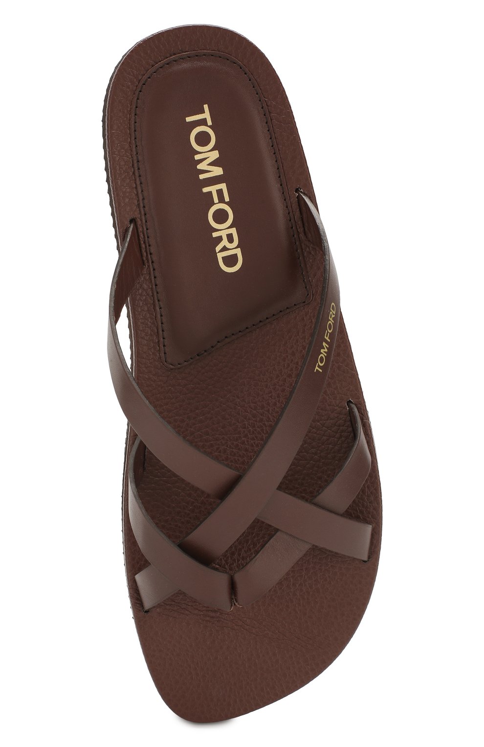 Кожаные шлепанцы TOM FORD темно-коричневого цвета по цене 72400 руб., арт. J1223T-LCL076, фото 5 Кожаные шлепанцы TOM FORD, арт. J1223T-LCL076, фото 5