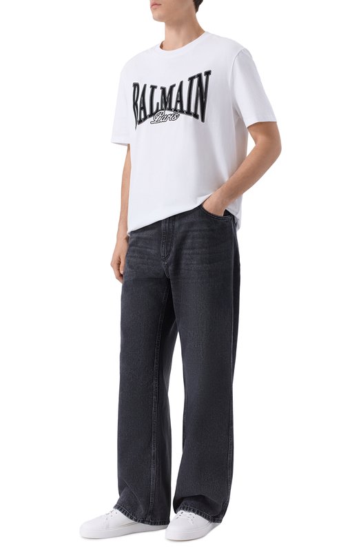 Хлопковая футболка Balmain FH0EG000/BD29 Белый  FH0EG000/BD29 Фото 2