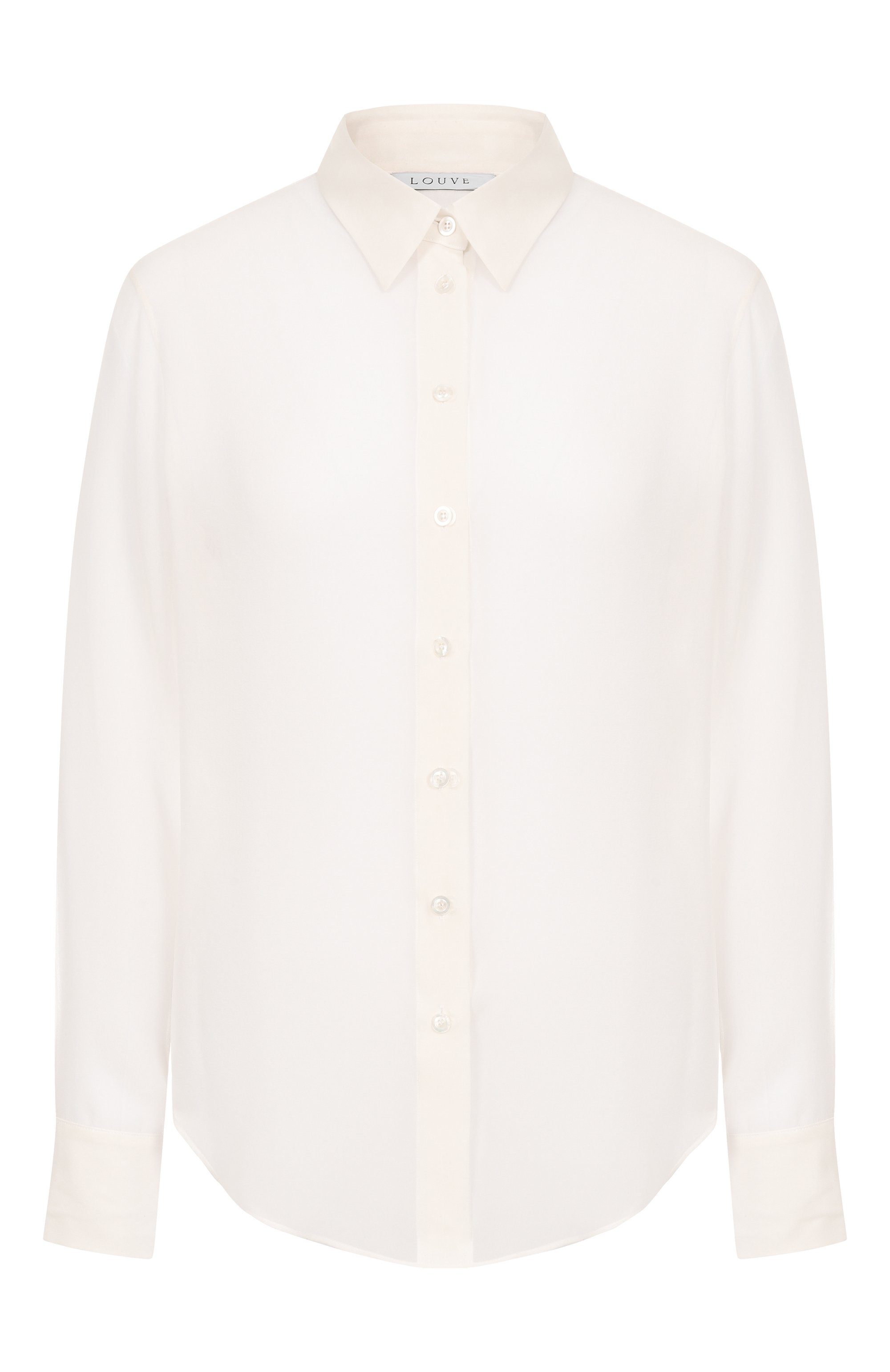 Шелковая рубашка LOUVE молочного цвета по цене 87000 руб., арт. 25-03-03-01-05-01-06, фото 1 Шелковая рубашка LOUVE, арт. 25-03-03-01-05-01-06, фото 1