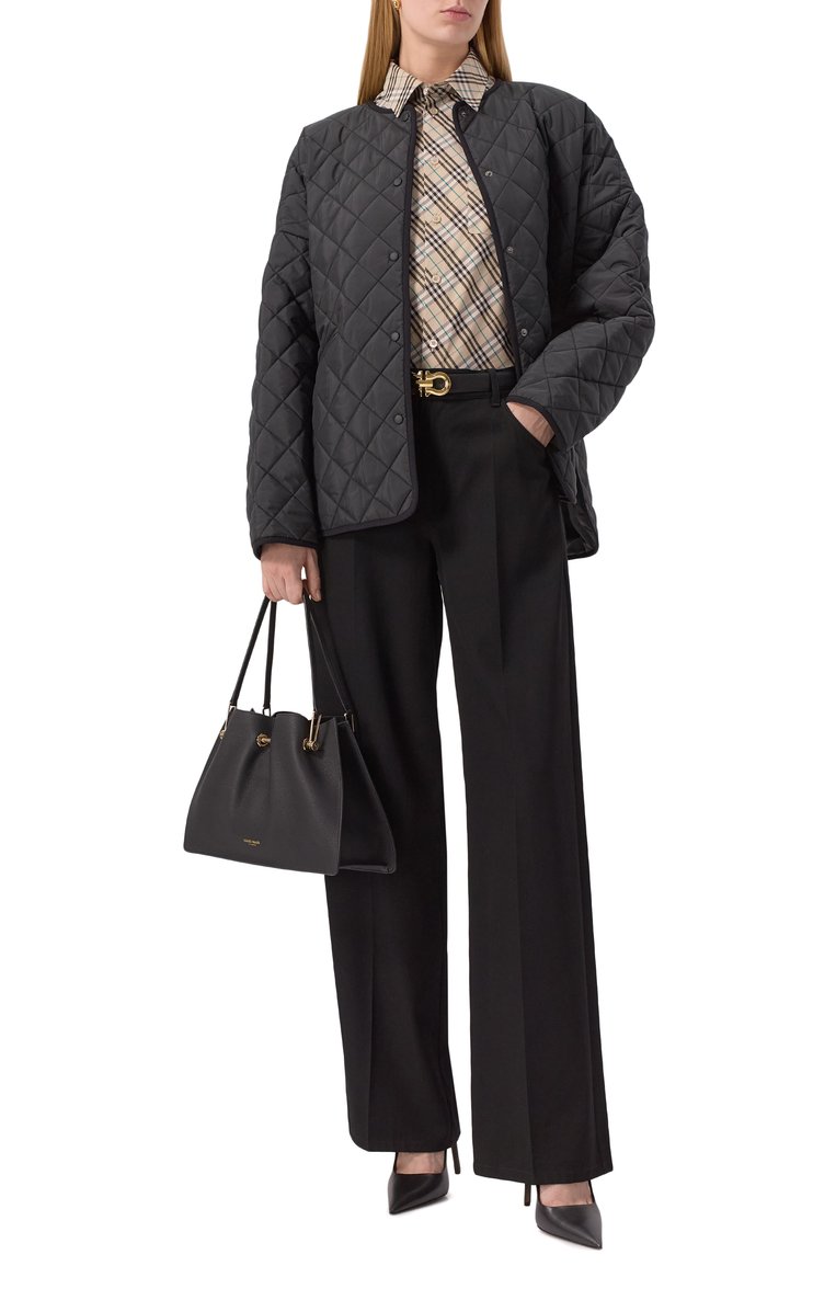 Женская сумка GIORGIO ARMANI черного цвета, арт. GW000836/AF14187 | Фото 7 (Размер: medium; Материал: Натуральная кожа; Автоматизация ТО: Проставлено; Автоматизация состава: Проставлено)