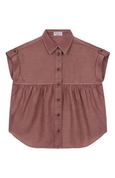 Блузка изо льна и хлопка BRUNELLO CUCINELLI, арт. BD698C604B