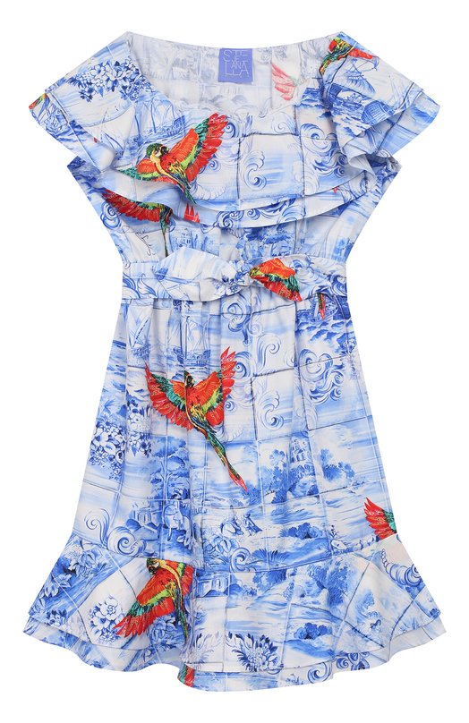 

Хлопковое платье Stella Jean Kids, Голубой