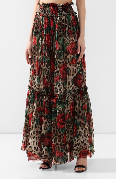 Шелковые брюки DOLCE & GABBANA разноцветного цвета по цене 267500 руб., арт. FTBA7T/HS1Z0, фото 3 Шелковые брюки DOLCE & GABBANA, арт. FTBA7T/HS1Z0, фото 3