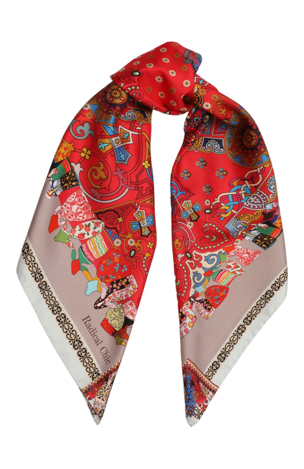 Шелковый платок ensemble RADICAL CHIC красного цвета по цене 19760 руб., арт. 20188.21.02, фото 1 Шелковый платок ensemble RADICAL CHIC, арт. 20188.21.02, фото 1
