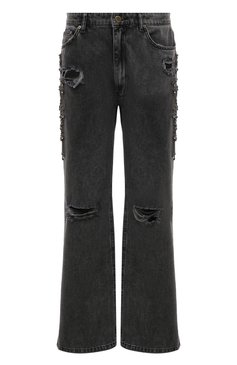 Женские джинсы YANA DRESS темно-серого цвета, арт. 1-15-013-700ДК | Фото 1 (Материал внешний: Хлопок, Деним; Длина (брюки, джинсы): Стандартные; Стили: Гранж; Кросс-КТ: Деним; Силуэт Ж (брюки и джинсы): Широкие; Материал сплава: Проставлено; Драгоценные камни: Проставлено; Детали: Вышивка)