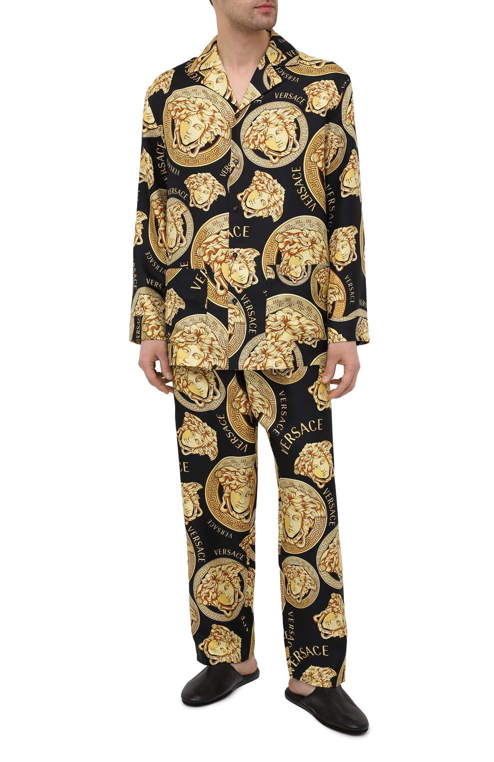 Шелковая сорочка VERSACE золотого цвета по цене 163000 руб., арт. AUU05060/1F00596, фото 2 Шелковая сорочка VERSACE, арт. AUU05060/1F00596, фото 2