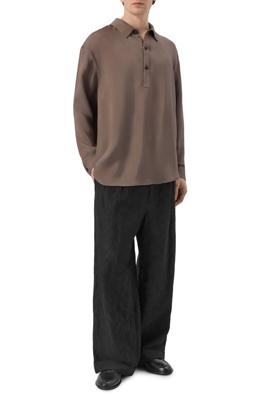 Брюки из вискозы и льна Giorgio Armani GM003424/AF26192 Чёрный  GM003424/AF26192 Фото 2