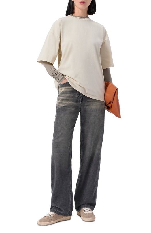 Замшевые кеды Ball Star Golden Goose Deluxe Brand GWF00327.F007265 Бежевый  GWF00327.F007265 Фото 3